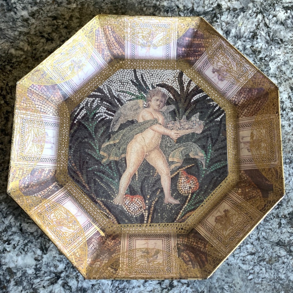 Jered Holmes cherub decoupage handmade plate